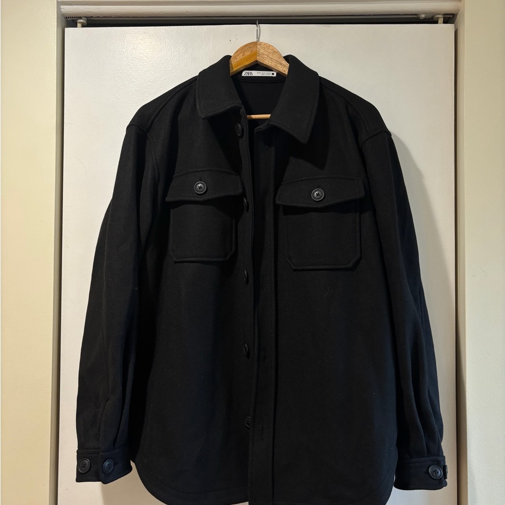 Zara Black Trench Coat Style Jacket